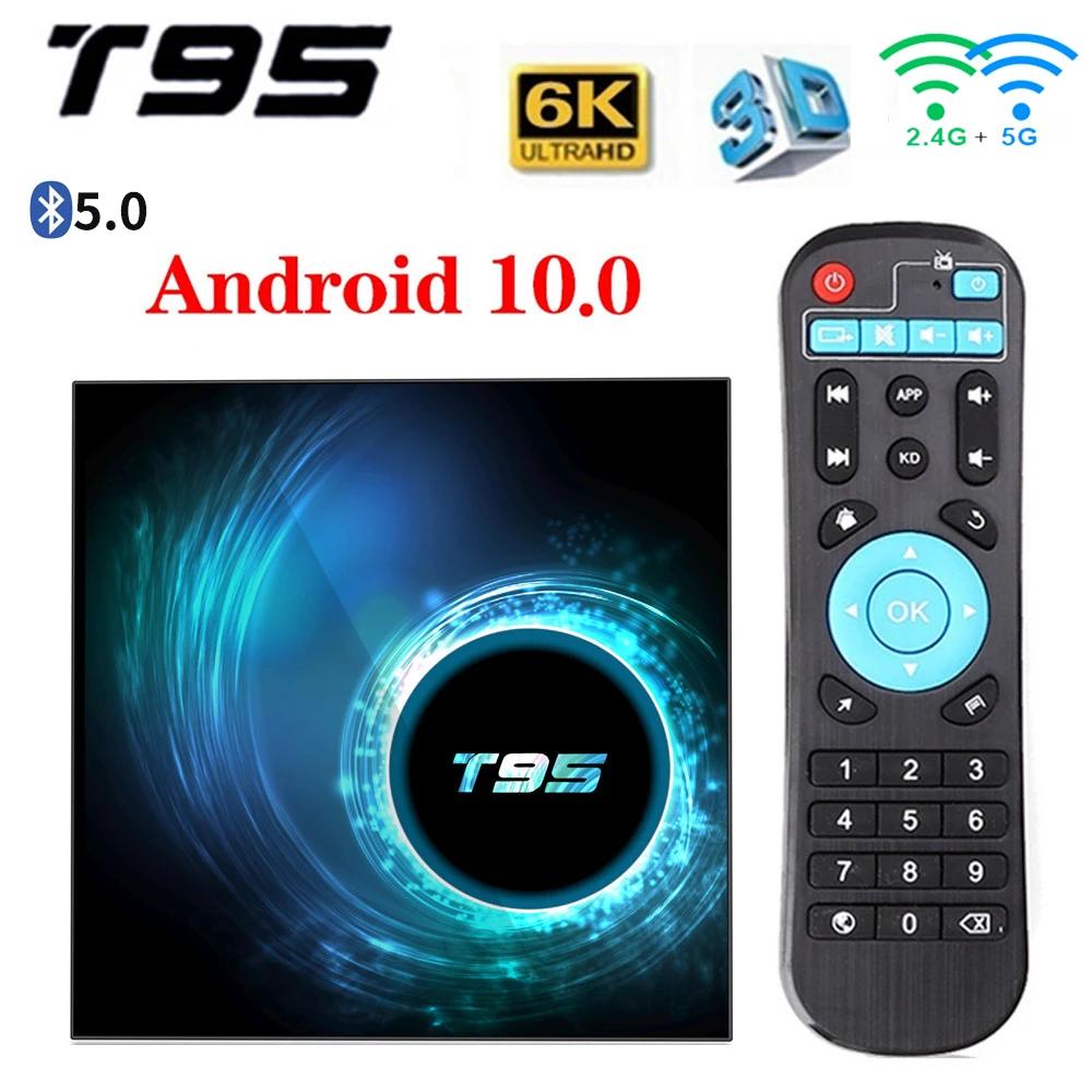    ڽ, T95 Ʈ TV ڽ, ȵ̵ 10,  H616, 2GB, 16GB, 6K @ 30fps, 4K ̵ ÷̾,  2.4G, 5G, ù